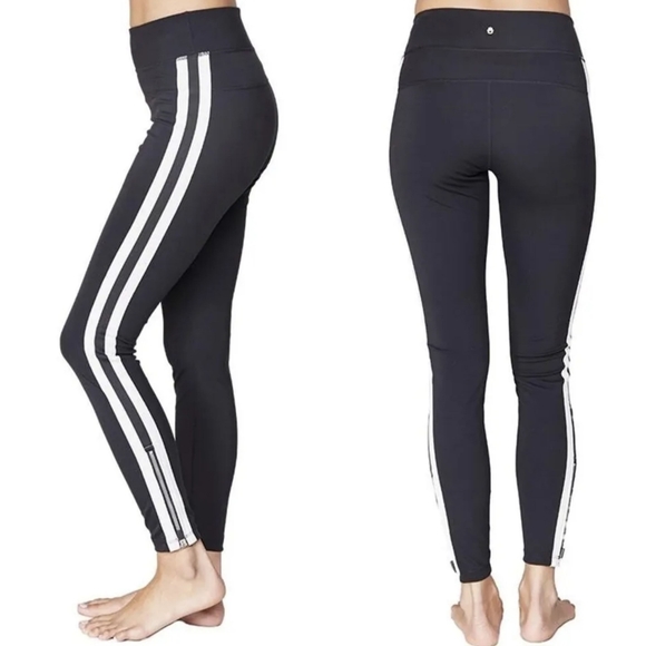 Spiritual Gangster Track Stripe Zip Ankle Compression 7/8 Leggings - Picture 15 of 16